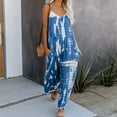 thumbnail image 1 of DDAPJ pyju 2024 Fashion Jumpsuits for Women Tie Dye Printed Casual Loose Fit Overalls Summer Boho Wide Leg Pants Rompers Long Playsuit Beach Outfits with Pockets Deals of Today Blue XXL, 1 of 6