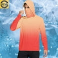thumbnail image 1 of DDAPJ pyju 2025 Summer Sun Hoodie Jumper Tees Long Sleeve UPF 50+ Sun Protection Hooded T-shirt Lightweight Quick-Dry Fishing Hiking Shirts with Mask Watermelon Red XL, 1 of 6