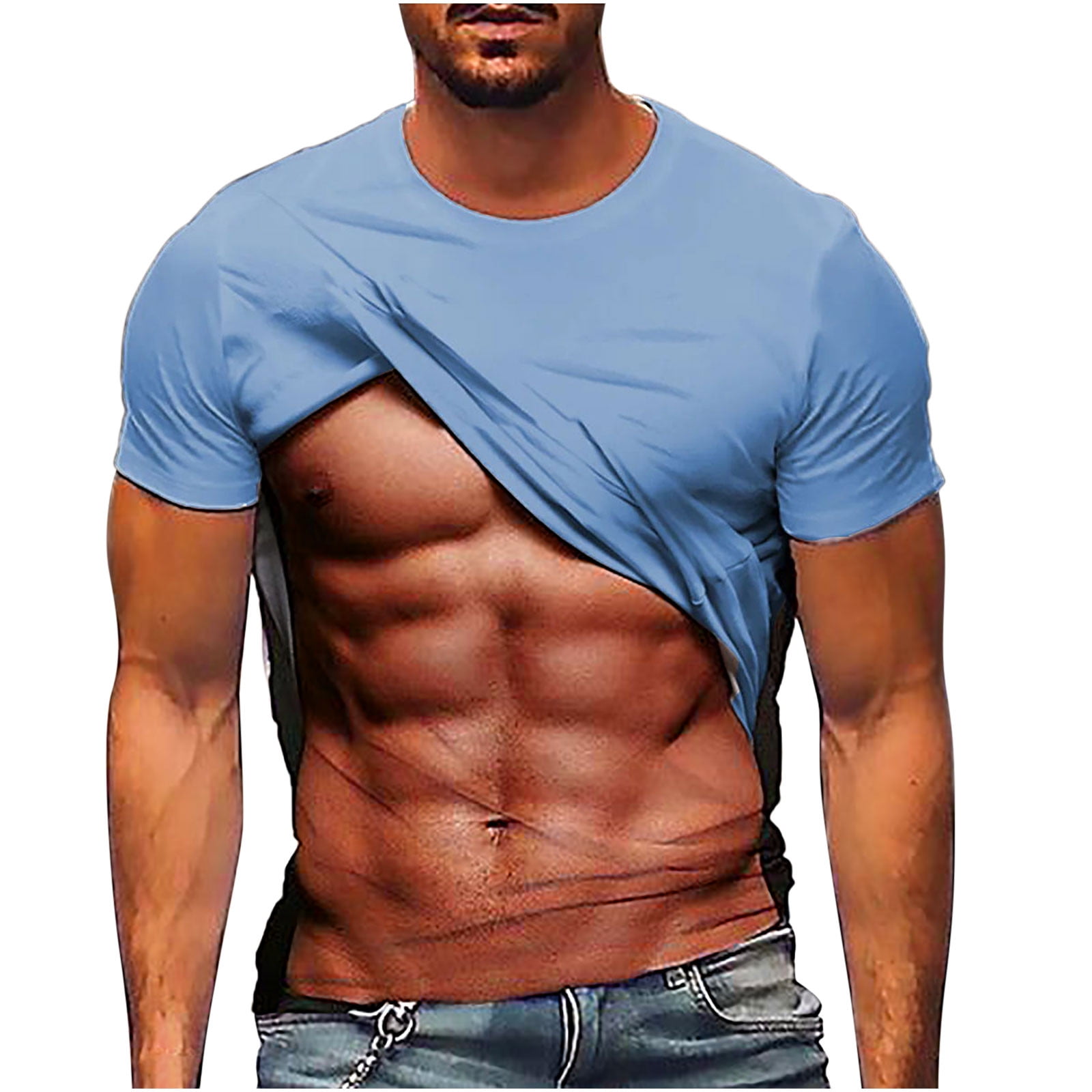 DDAPJ pyju Men Funny Muscle Tee Shirt 2025 ,Short Sleeve Casual T