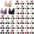 thumbnail image 1 of DDAPJ pyju 3Pcs Daisy Bras for Older Women Sports Push Up Front Closure Button Comfort Convenient Cotton Bras No Underwire Bralettes Purple S, 1 of 7