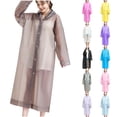thumbnail image 1 of DDAPJ pyju Adults Raincoats Reusable EVA Rain Ponchos Lightweight Rain Coat Waterproof Rain Gear for Men and Women Blue Free Size, 1 of 6