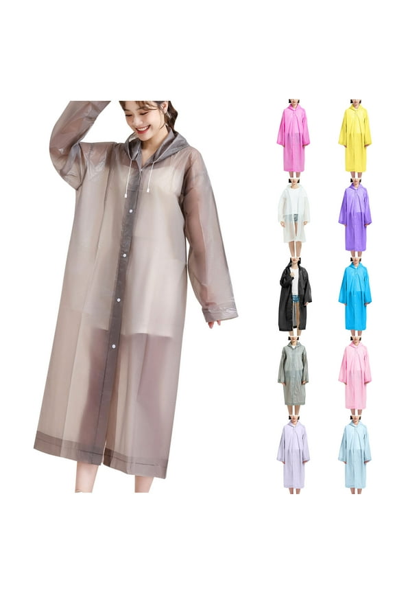 Adults Raincoats Reusable EVA Rain Ponchos Lightweight Rain Coat Waterproof Rain Gear for Men and Women Blue Free Size