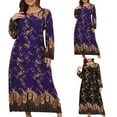 thumbnail image 1 of DDAPJ pyju African Dresses for Women Ethnic Tribal Print Long Sleeve Maxi Dresses Plus Size Empire Waist Dresses Caftan Beach Dress Evening Party Dresses Black XL, 1 of 6