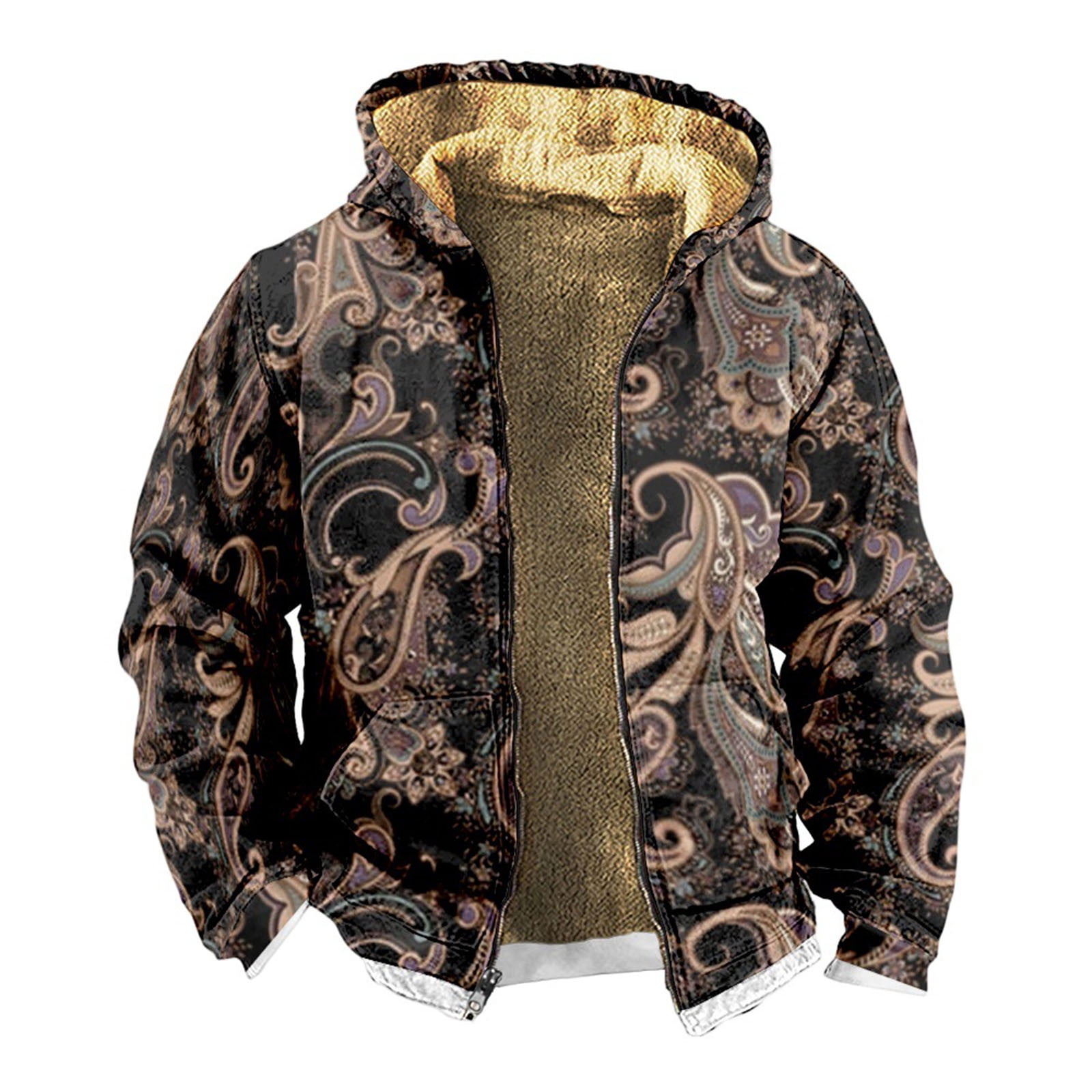 ZAFUL Men's Oversized Hoodie - Quarter Zip Aztec Print, Loose Pullover Hooded Sweatshirt With Pocket - View #11