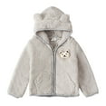 thumbnail image 1 of DDAPJ pyju Baby Boys Girls Toddler Hooded Jacket Fleece Hoodie Fuzzy Zip Up Plush Thick Winter Warm Coat Cute Bear Ear Sweater Thick Clothes, 1 of 5