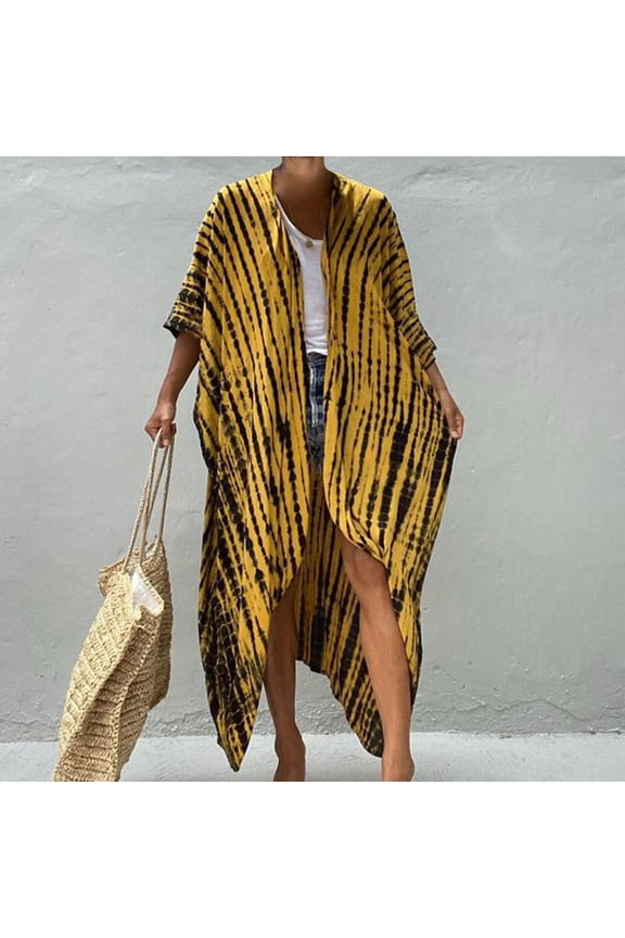 Bathing Suit Cover Up Plus Size Women's Bathing Suit Cover Ups Half Sleeve Cardigan Jacket Beachwear Summer Swimsuit Coverup for Vacation Gold One Size