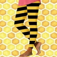 thumbnail image 1 of DDAPJ pyju Bee Day Leggings for Women Casual Striped Tights Tummy Control High Waisted Yoga Pants Buttery Soft Casual Milk Silk Legging Birthday Gifts Yellow#3 L, 1 of 5