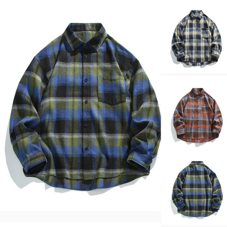 DDAPJ pyju Big and Tall Button Down Shirts for Men Vintage Casual