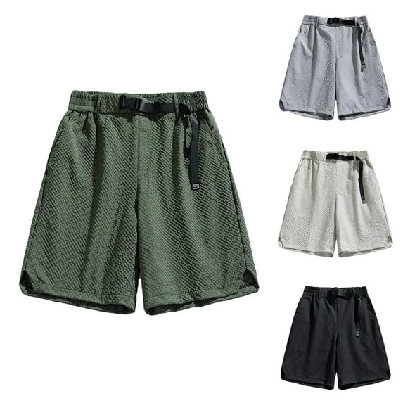 DDAPJ pyju Big and Tall Cargo Shorts for Men Elastic Waist Casual Athletic Shorts Lightweight Outdoor Relaxed Fit Work Shorts Solid Textured Summer Shorts with Pockets Khaki 4XL