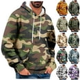 thumbnail image 1 of DDAPJ pyju Big and Tall Graphic Hoodies for Men Camouflage Print Hooded Sweatshirt Oversized Drawstring Pullover Hoodie with Kangaroo Pocket Dark Green L, 1 of 6