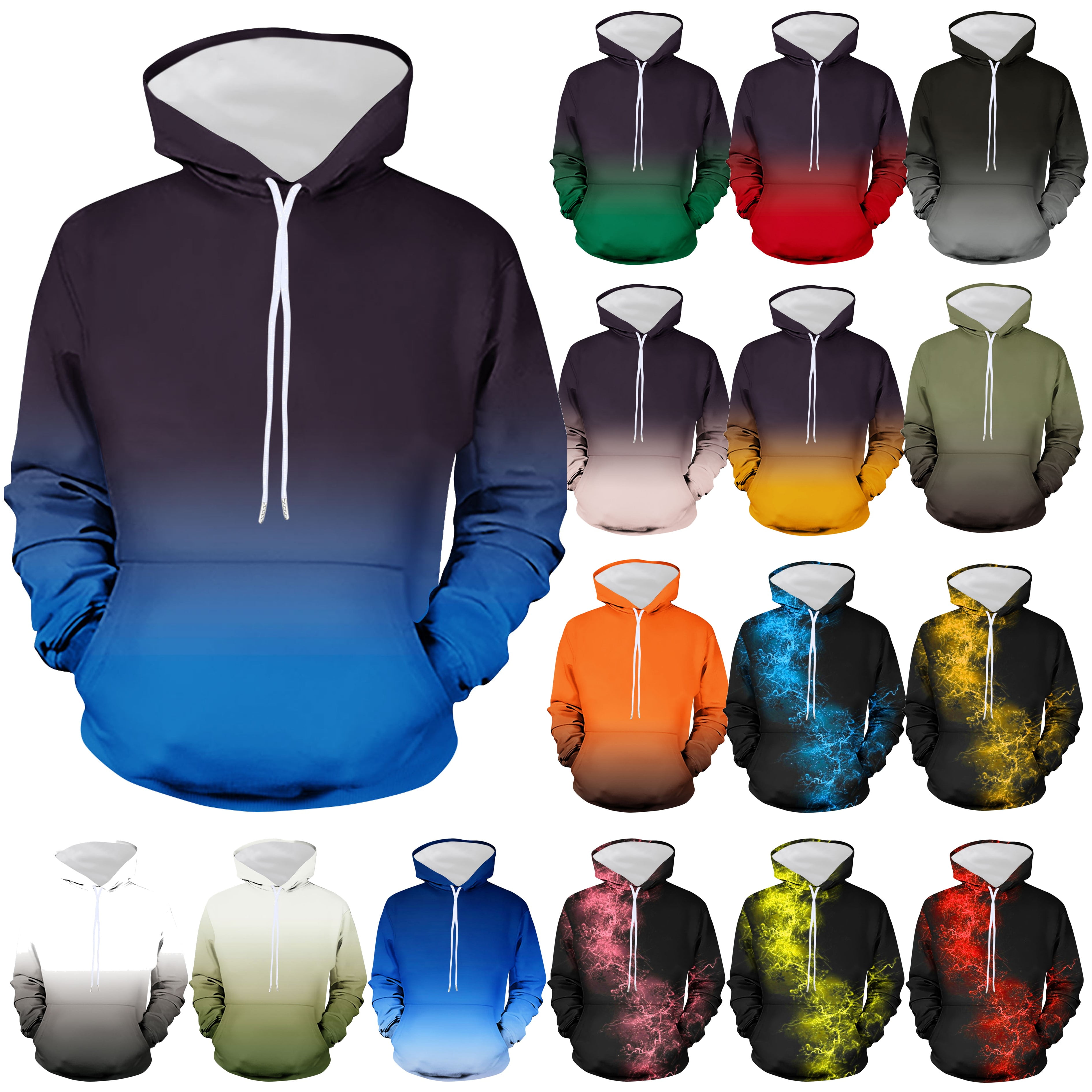 DXL Essentials Men s Big and Tall Hooded Fleece Sweatshirt Grey 6XLT Walmart