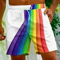 thumbnail image 1 of DDAPJ pyju Big and Tall Swim Trunks for Men LGBT Pride Rainbow Flag Printed Drawstring Beach Shorts Quick Dry Surfing Board Shorts with Pockets 2025 White XXL, 1 of 8