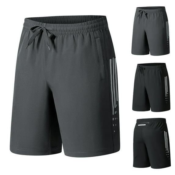 DDAPJ pyju Big and Tall Workout Shorts for Men Elastic Waist Drawstring Basketball Shorts Lightweight Quick Dry Gym Bodybuilding Running Training Shorts with Pockets Gray XXL