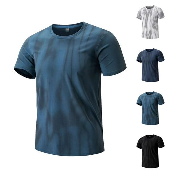 DDAPJ pyju Big and Tall Graphic Tees for Men Short Sleeve Round Neck T-shirts Summer Casual Workout Shirts Dark Blue XXXXXL
