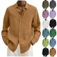 thumbnail image 1 of DDAPJ pyju Big and Tall Long Sleeve Shirt for Men Short Sleeve Casual Button Down Shirts Basic Solid Regular Fit Business Dress Shirt on Clearance, 1 of 6