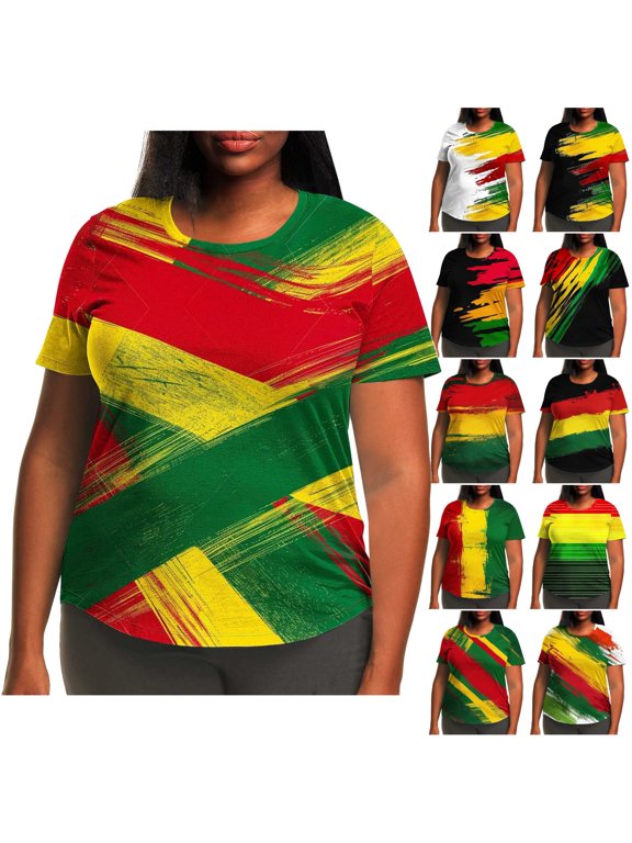 Black History T-shirts for Women Short Sleeve Black History Month Shirt African American Pride Tshirt Celebration Parade Graphic Tees Lightning Sales Multicolor XXL