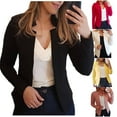 thumbnail image 1 of DDAPJ pyju Blazers for Women Business Casual 2023,Long Sleeve Notch Lapel Office Blazer Slim Fit Elegant Petite Blazers Solid Color Work Office Suit Jacket, 1 of 7