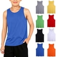 thumbnail image 1 of DDAPJ pyju Boys Girls Tank Tops Summer Sleeveless Cotton Vests Kids Soft Undershirt Blue 2-3Years, 1 of 8