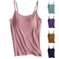 thumbnail image 1 of DDAPJ pyju Camisole Tops for Women Plus Size Tank Top Soft Comfy Model Undershirt Sleeveless Tanks with Built in Bra Lightning Sales Mint Green XL, 1 of 7
