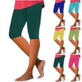 thumbnail image 1 of DDAPJ pyju Capri Leggings for Women Tummy Control High Waisted Knee Length Yoga Pants Summer Cropped Pants Buttery Soft Casual Beach Capris Black S, 1 of 5