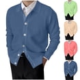 thumbnail image 1 of DDAPJ pyju Cardigan Sweaters for Men Lapel Long Sleeve Knitted Cardigans Solid Casual Button Down Sweater Jacket Green M, 1 of 7