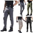 thumbnail image 1 of DDAPJ pyju Cargo Pants for Men Winter Warm Fleece Lined Tactical Pants Ripstop Hiking Work Pants with Multi Pockets Army Green M, 1 of 5