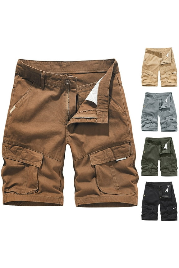 Cargo Shorts for Men Cotton Ripstop Work Shorts Lightweight Military Tactical Shorts Outdoor Hiking Fishing Shorts with Multi Pockets Coffee XL