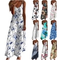 thumbnail image 1 of DDAPJ pyju Casual Dresses for Women 2025 Trendy Marble Print Deep V Neck Spaghetti Strap Dresses Flowy Tunic Maxi Dress Summer Savings Red XXXL, 1 of 5