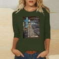 thumbnail image 1 of DDAPJ pyju Christian Easter T-shirts for Women Plus Size 3/4 Length Sleeve Crewneck Tops Jesus Cross Letter Graphic Tees Religious Faith Shirt Army Green XXXXL, 1 of 4