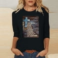 thumbnail image 1 of DDAPJ pyju Christian Easter T-shirts for Women Plus Size 3/4 Length Sleeve Crewneck Tops Jesus Cross Letter Graphic Tees Religious Faith Shirt Black XXL, 1 of 4