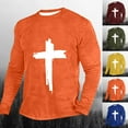 thumbnail image 1 of DDAPJ pyju Christian T-shirts for Men Big and Tall Jesus Cross Graphic Tees Slim Fit Long Sleeve Crewneck Pullover Casual Hipster Tee Tops Blue XL, 1 of 4