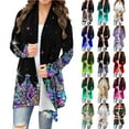 thumbnail image 1 of DDAPJ pyju Christmas Cardigan for Women Funny Snowflake Santa Print Tops Lightweight Casual Open Front Long Sleeve Cardigans Hot Pink XL, 1 of 6