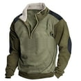 thumbnail image 1 of DDAPJ pyju Christmas 2025 1/4 Snap Button Henley Shirt for Young Men Retro Western Pullovers Stand Collar Long Sleeve Patchwork Pullover Sweatshirts Men's Vintage Y2K Tops, 1 of 5