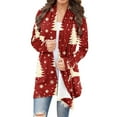 thumbnail image 1 of DDAPJ pyju Christmas Dusters for Women Lightweight Open Front Cardigans Xmas Tree Snowflake Print Long Sleeve Casual Fall Cardigan Tops Multicolor XXXXXL, 1 of 4