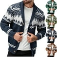 thumbnail image 1 of DDAPJ pyju Christmas Gifts Mens Shawl Collar Cardigan Sweaters Knit Textured Sweater Button Down Cardigans Green S, 1 of 5