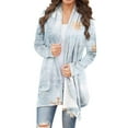 thumbnail image 1 of DDAPJ pyju Christmas Gifts for Women Xmas Tree Snowflake Print Long Sleeve Cardigans Lightweight Open Front Dusters Light Blue XXXXL, 1 of 4