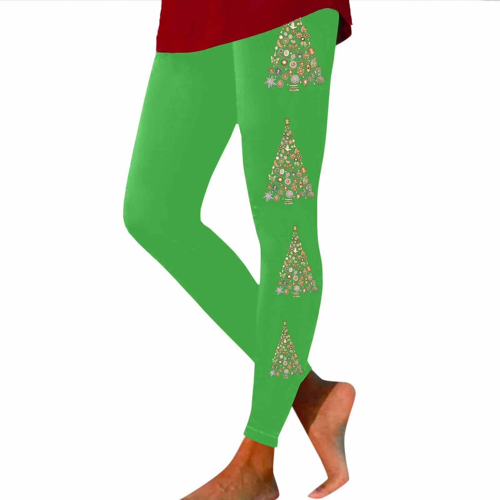 DDAPJ pyju Christmas Leggings for Women Plus Size, Women's Christmas Holiday Tights Cute Xmas
