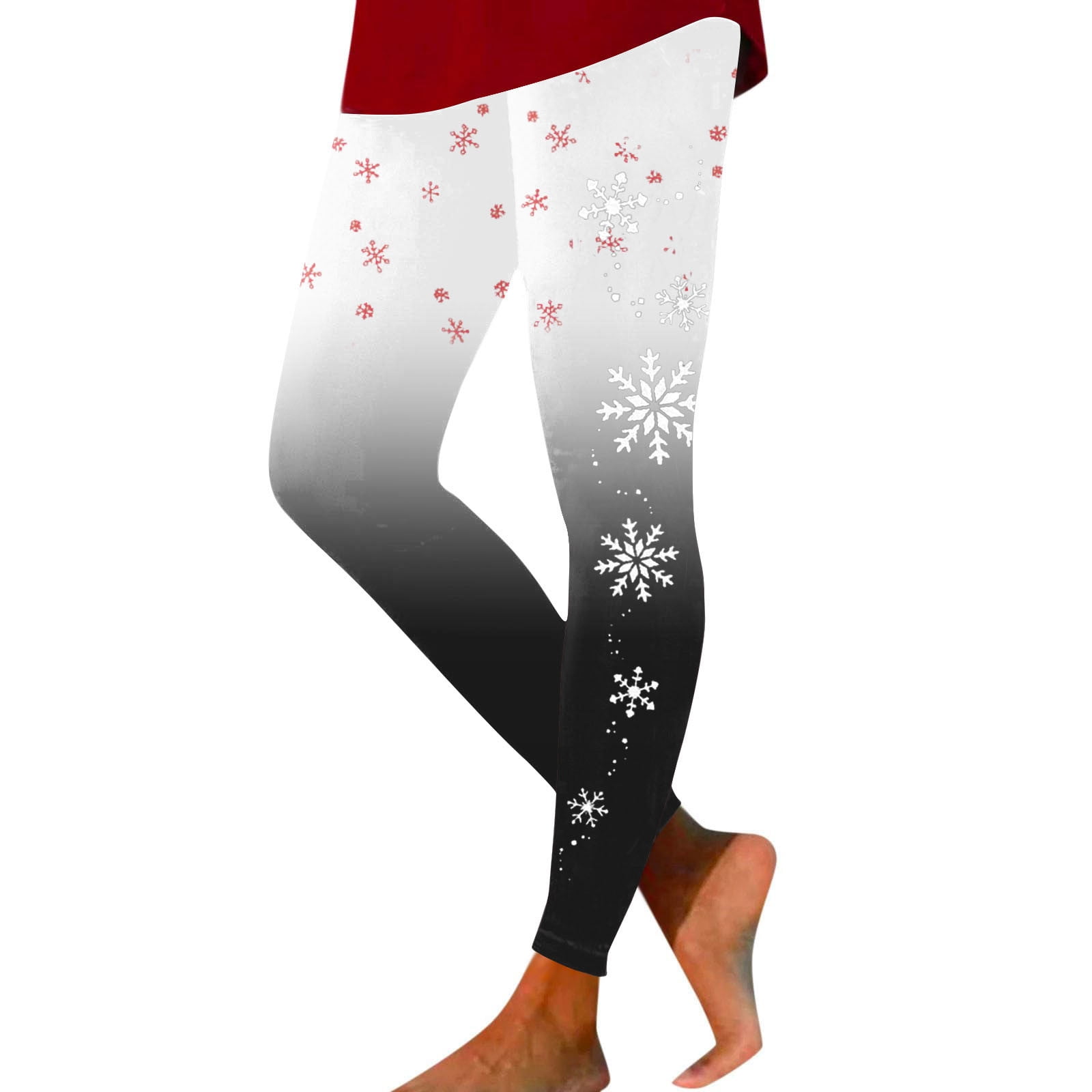 DDAPJ pyju Christmas Leggings for Women Plus Size, Women's Xmas Holiday Tights Gradient