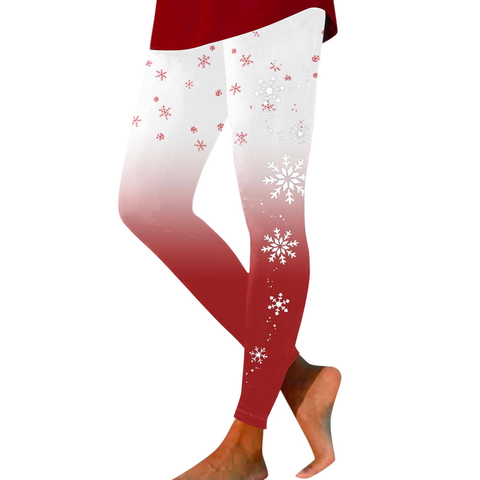 DDAPJ pyju Christmas Leggings for Women Plus Size, Women's Xmas Holiday Tights Gradient