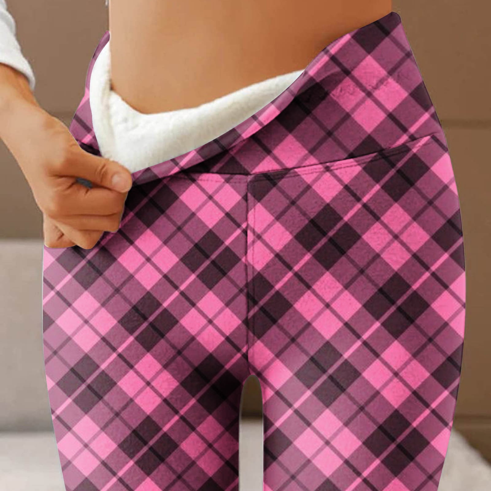 DDAPJ pyju Christmas Sherpa Fleece Lined Leggings for Women Casual