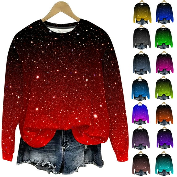 DDAPJ pyju Christmas Sweatshirt for Women Novelty Holiday Pullover Lightweight Crewneck Sweatshirts Trendy Casual Fall Tops