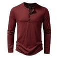 thumbnail image 1 of DDAPJ pyju Classic Henley Shirt for Men ,Long Sleeve Cotton Jerseys Tee Lightweight Work Shirts Button Placket Daily Wear, 1 of 9