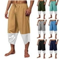 thumbnail image 1 of DDAPJ pyju Clearance Sales Today! Big and Tall Capri Pants for Men Linen Summer Pants Lightweight Drawstring Beach Lounge Trousers with Pockets Gray XXXXXL, 1 of 7