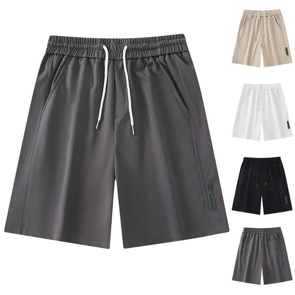 DDAPJ pyju Clearance Today! Big and Tall Workout Shorts for Men Drawstring Gym Athletic Shorts Basketball Training Shorts with Pockets Black L