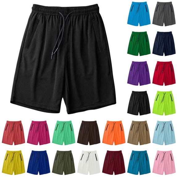 DDAPJ pyju Clearance Today! Men's Mesh Gym Shorts with Pockets Lightweight Quick Dry Performance Workout Basketball Shorts Mint Orange XXL