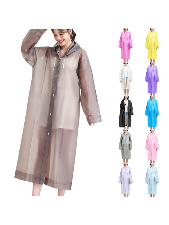 EVA Raincoat Waterproof Rain Poncho Long Raincoat Reusable Unisex Rain Gear Rain Cape for Women & Men Black Free Size