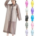 thumbnail image 1 of DDAPJ pyju EVA Raincoat Waterproof Rain Poncho Long Raincoat Reusable Unisex Rain Gear Rain Cape for Women & Men Light Blue Free Size, 1 of 3