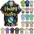 thumbnail image 1 of DDAPJ pyju Easter Bunny Shirt for Men Big and Tall Button Down Shirts Short Sleeve Hawaiian Beach Shirt Lightweight Holiday Party Tops Lightning Sales Sky Blue XXXXXL, 1 of 6