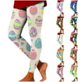 thumbnail image 1 of DDAPJ pyju Easter Leggings for Women Cute Rabbit Eggs Print High Waist Stretchy Yoga Pants Comfy Soft Skinny Workout Tights Prime Sales Today Multicolor#2 XXL, 1 of 5