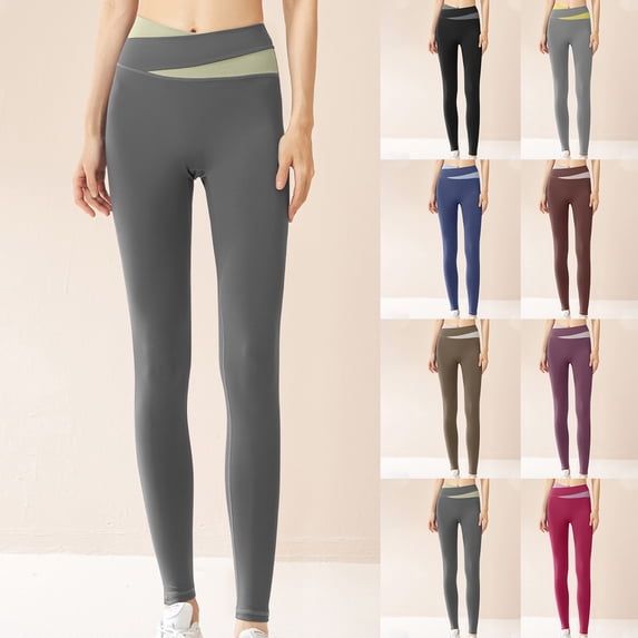 DDAPJ pyju Essential Workout Leggings for Women High Waisted Stretch Yoga Running Pants Compression Gym Tights Buttery Soft Ankle Length Legging Purple S